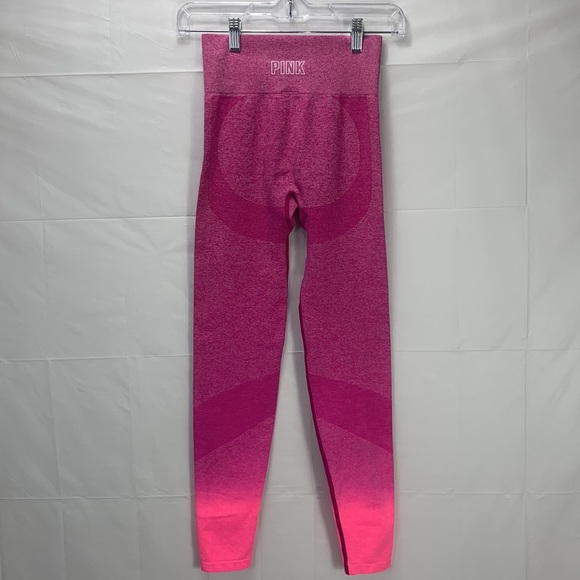 PINK Victoria’s Secret Seamless Hot Pink Workout Ombre Tights Leggings S… - Picture 6 of 15